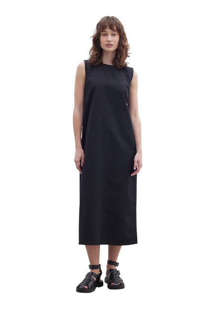 Baumwollgefüttertes Kleid Schwarz