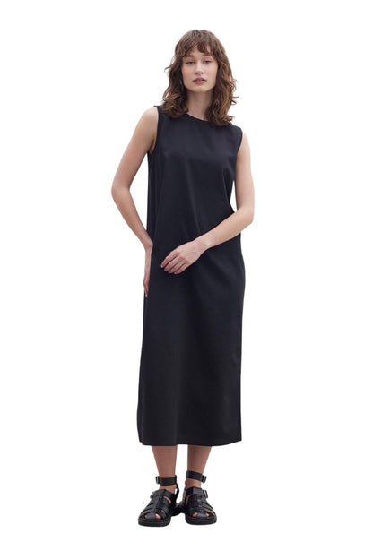 Baumwollgefüttertes Kleid Schwarz