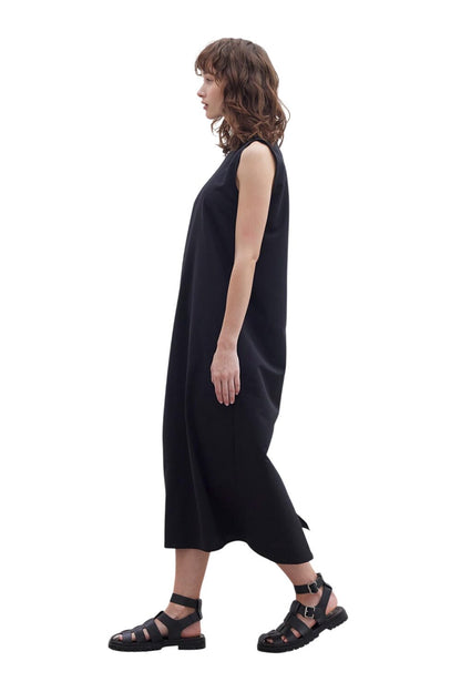 Baumwollgefüttertes Kleid Schwarz