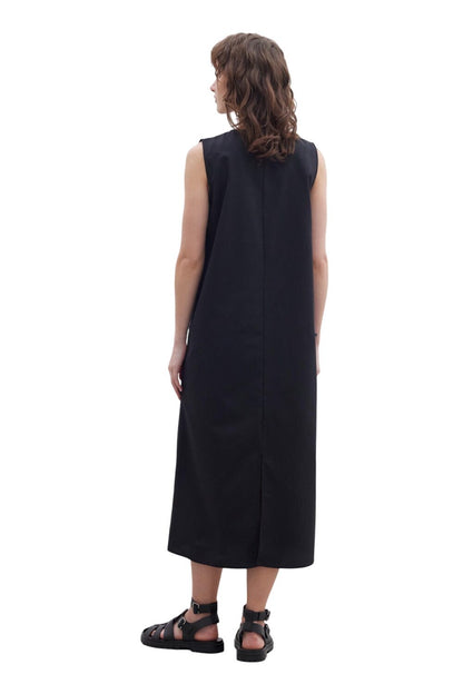 Baumwollgefüttertes Kleid Schwarz