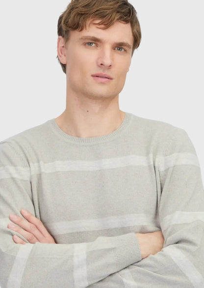 Beiges Strick-Sweatshirt