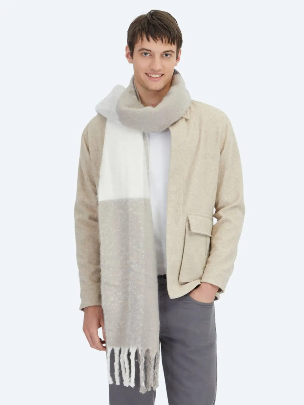 Beige Overshirt aus feinem Stoff