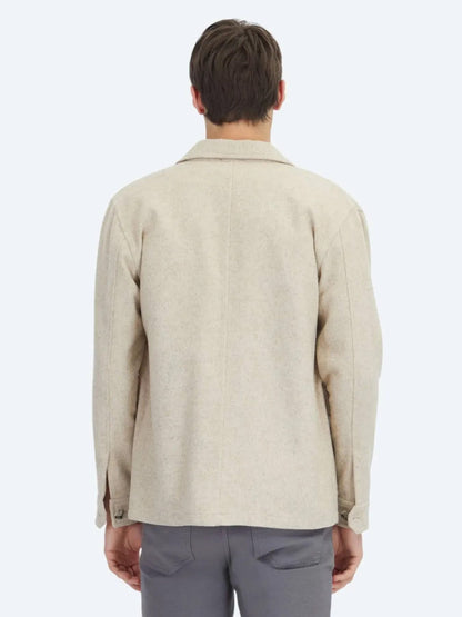 Beige Overshirt aus feinem Stoff