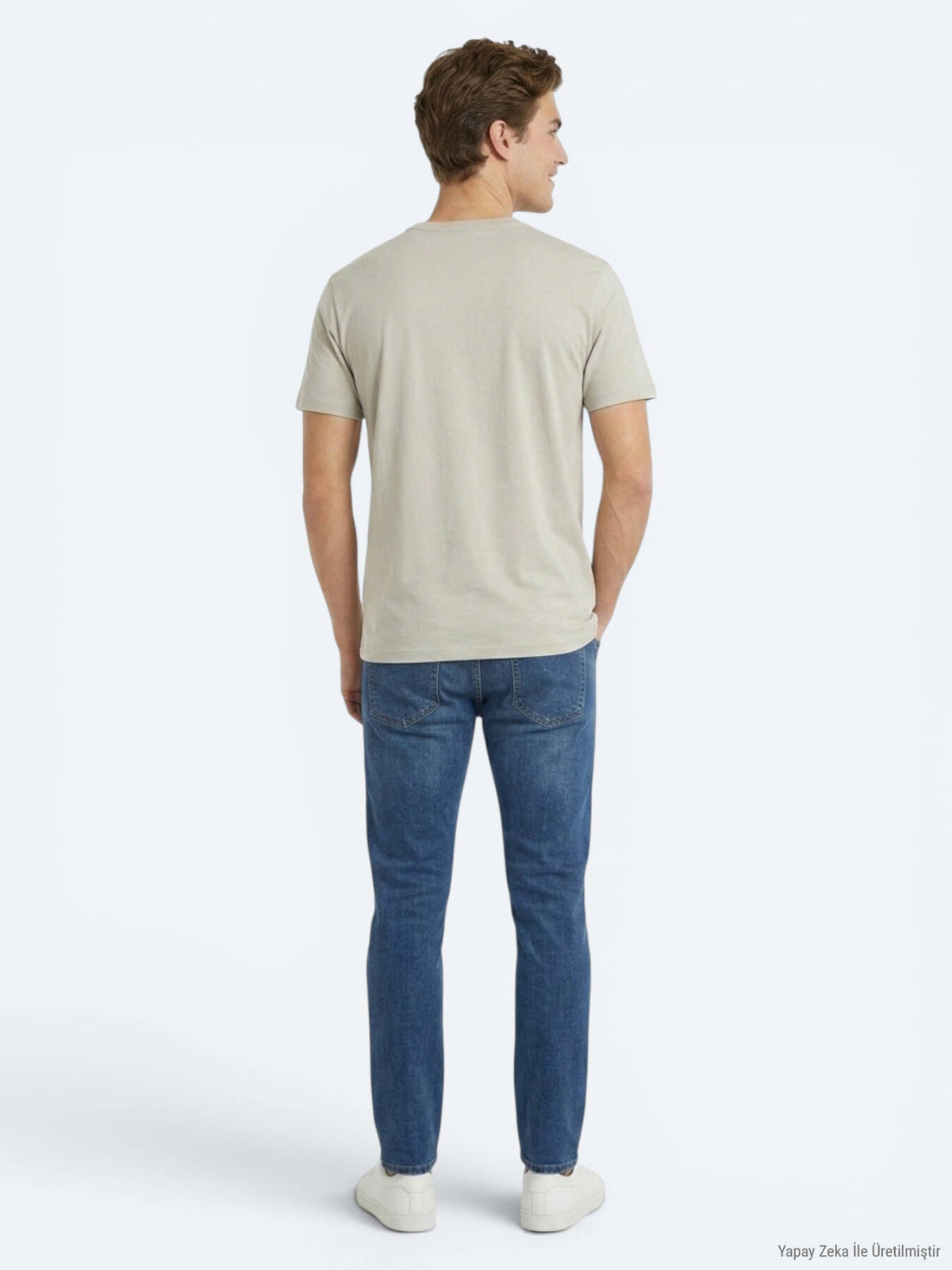 Beiges Baumwoll T-Shirt