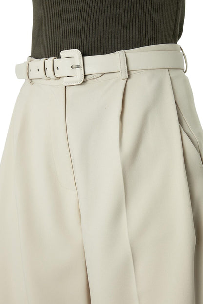Beige Plissierte Palazzo-Hose