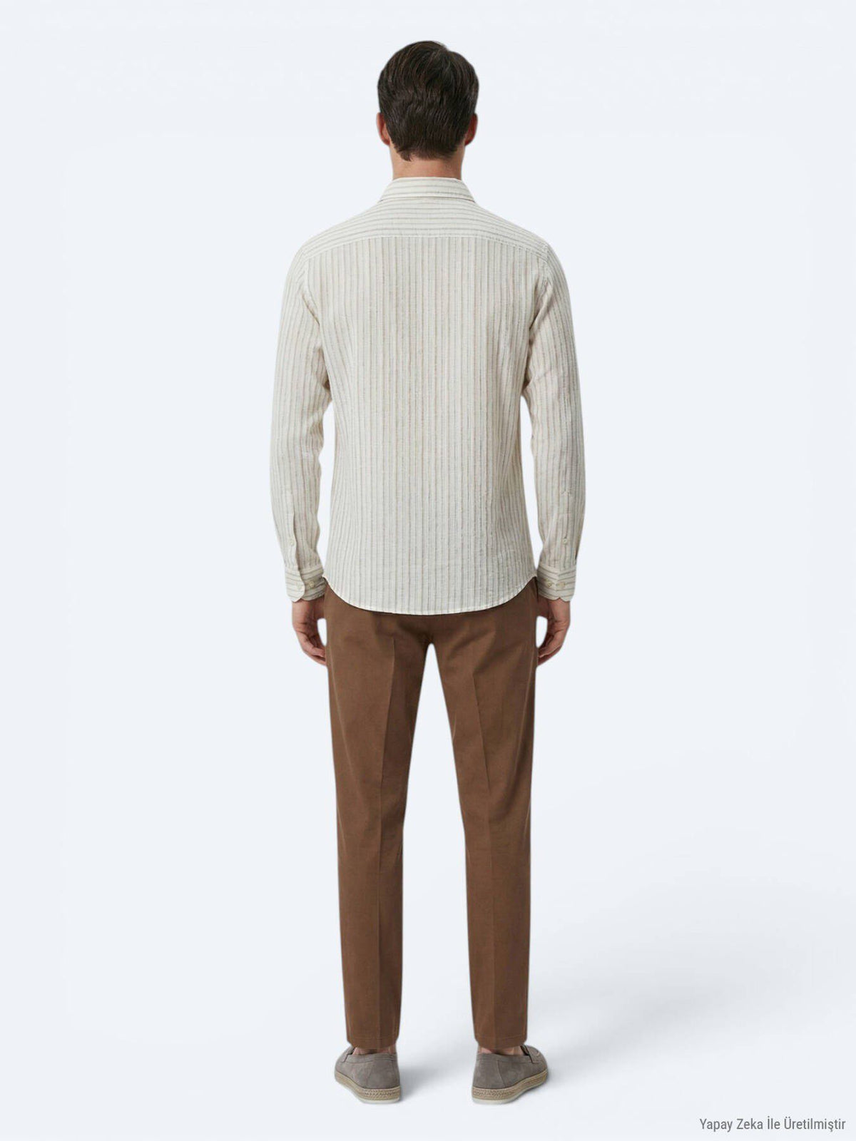 Beige Bedrucktes Freizeithemd Regular Fit