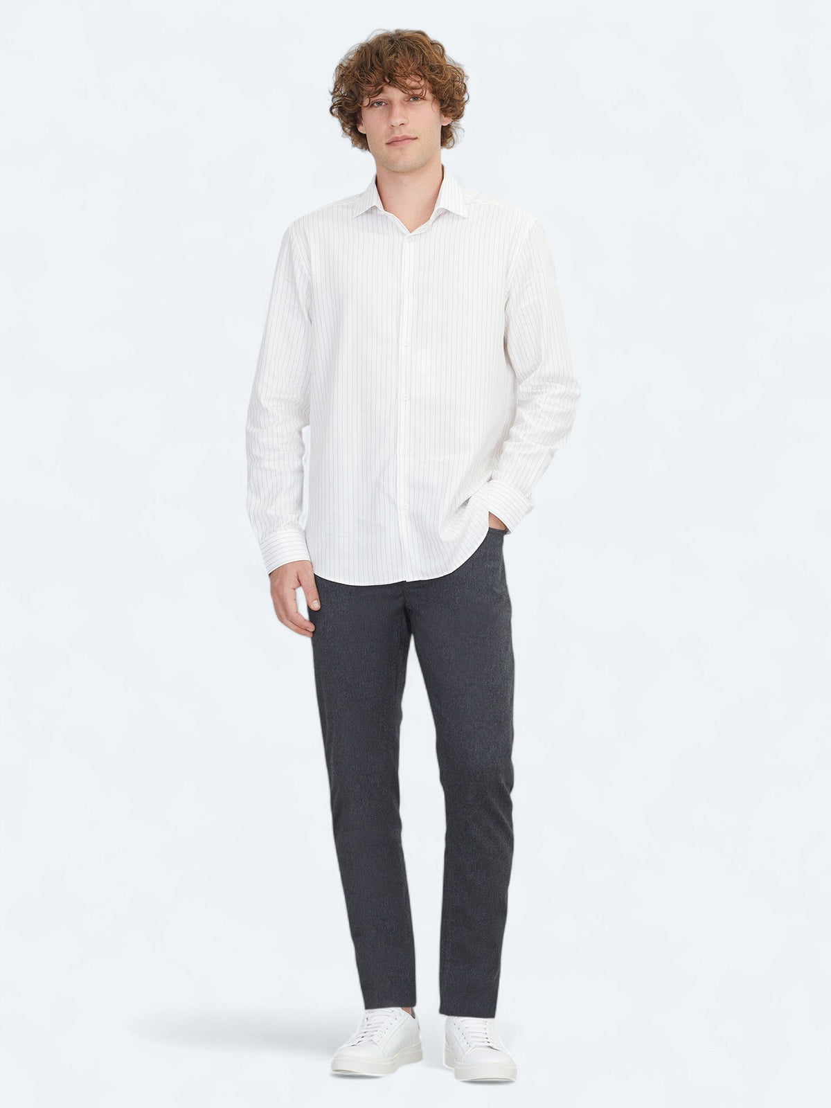 Beige Regular Fit Weben Klassisch 100% Baumwollhemd