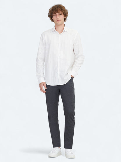Beige Regular Fit Weben Klassisch 100% Baumwollhemd