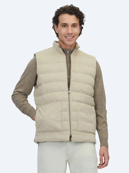 Beige Regular Fit Rollkragen Weste