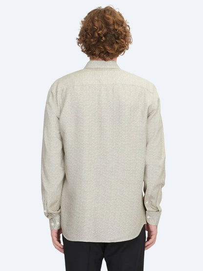 Beige Regular Fit Weben Casual 100% Baumwollhemd