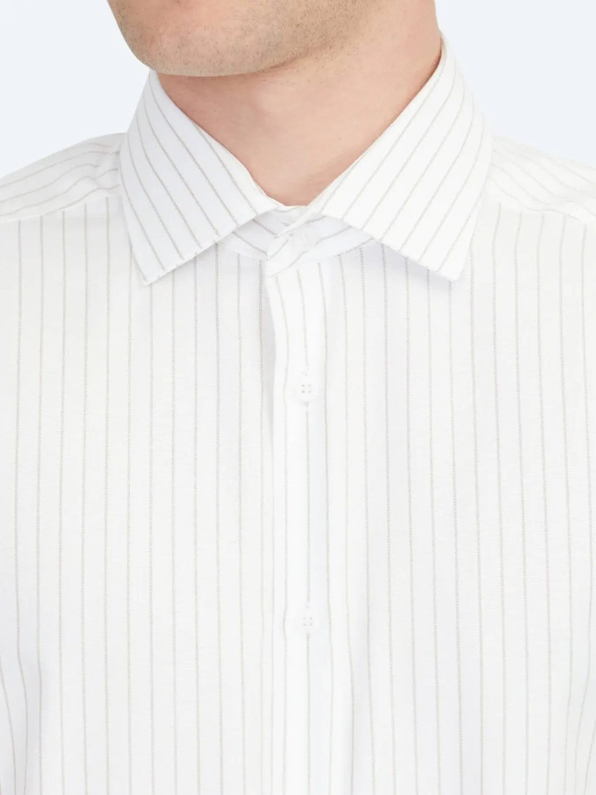 Beige Regular Fit Weben Klassisch 100% Baumwollhemd