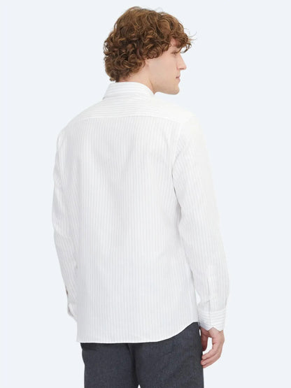 Beige Regular Fit Weben Klassisch 100% Baumwollhemd