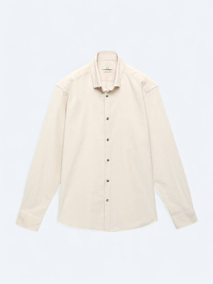 Beiges Ripp-Shirt aus Baumwolle