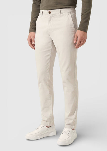 Beige Regular Fit Casual Baumwollhose