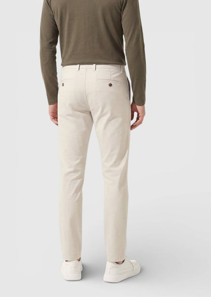 Beige Regular Fit Casual Baumwollhose