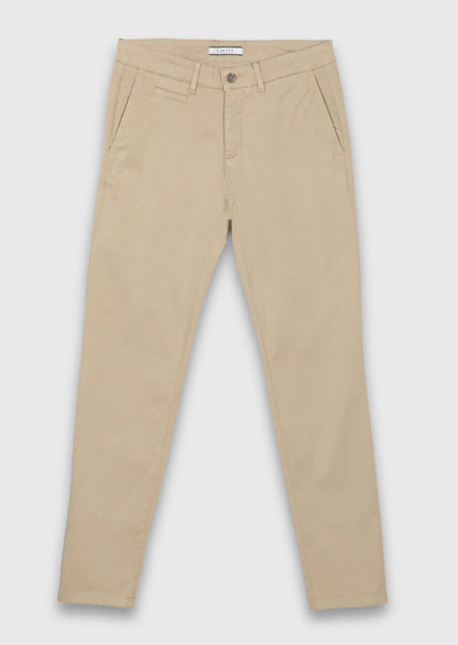 Beige Velours Regular Fit Freizeithose
