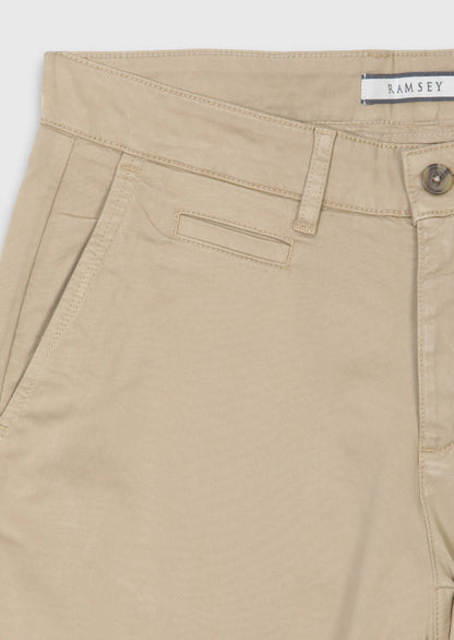 Beige Velours Regular Fit Freizeithose