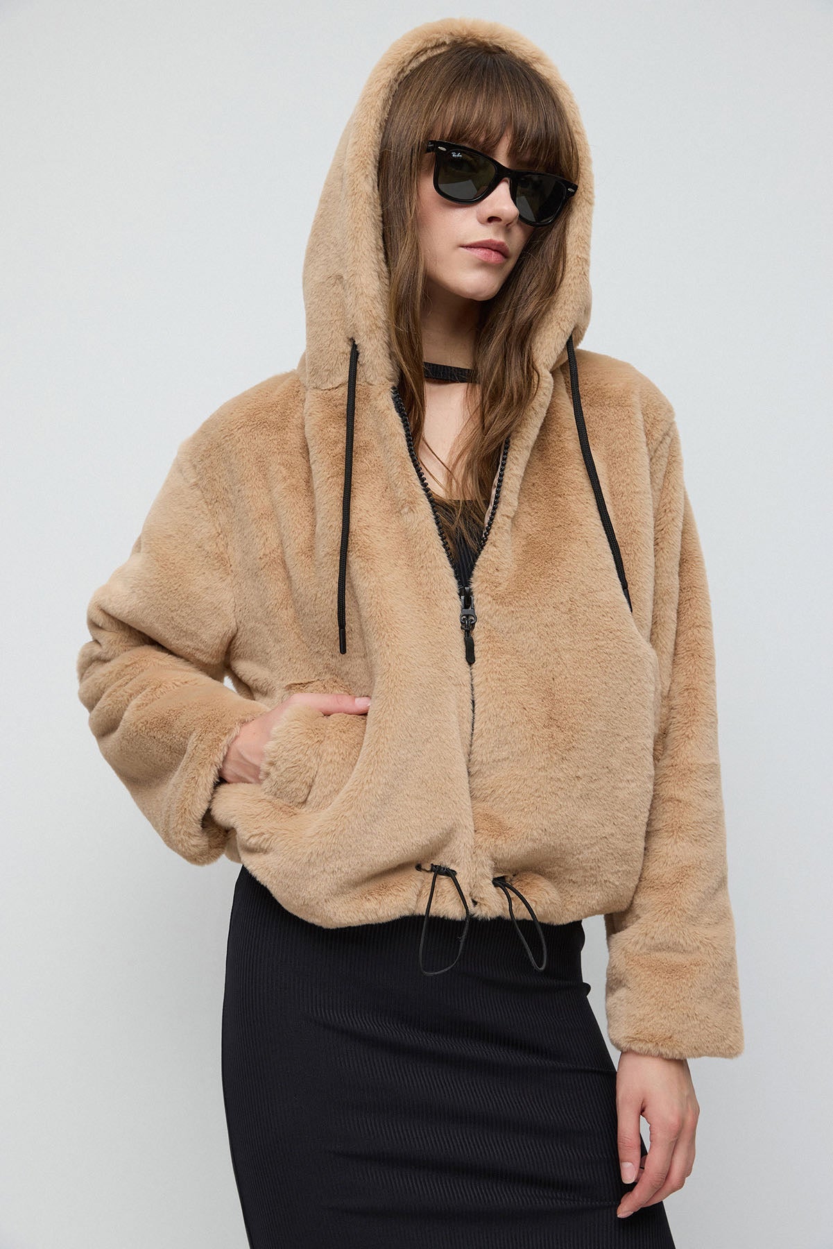 Kapuzenjacke mit Reißverschluss