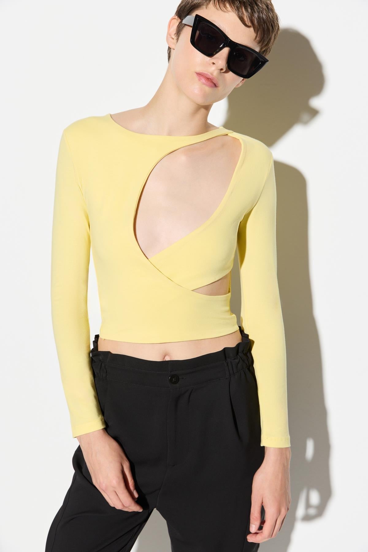 Langärmelige Crop-Bluse