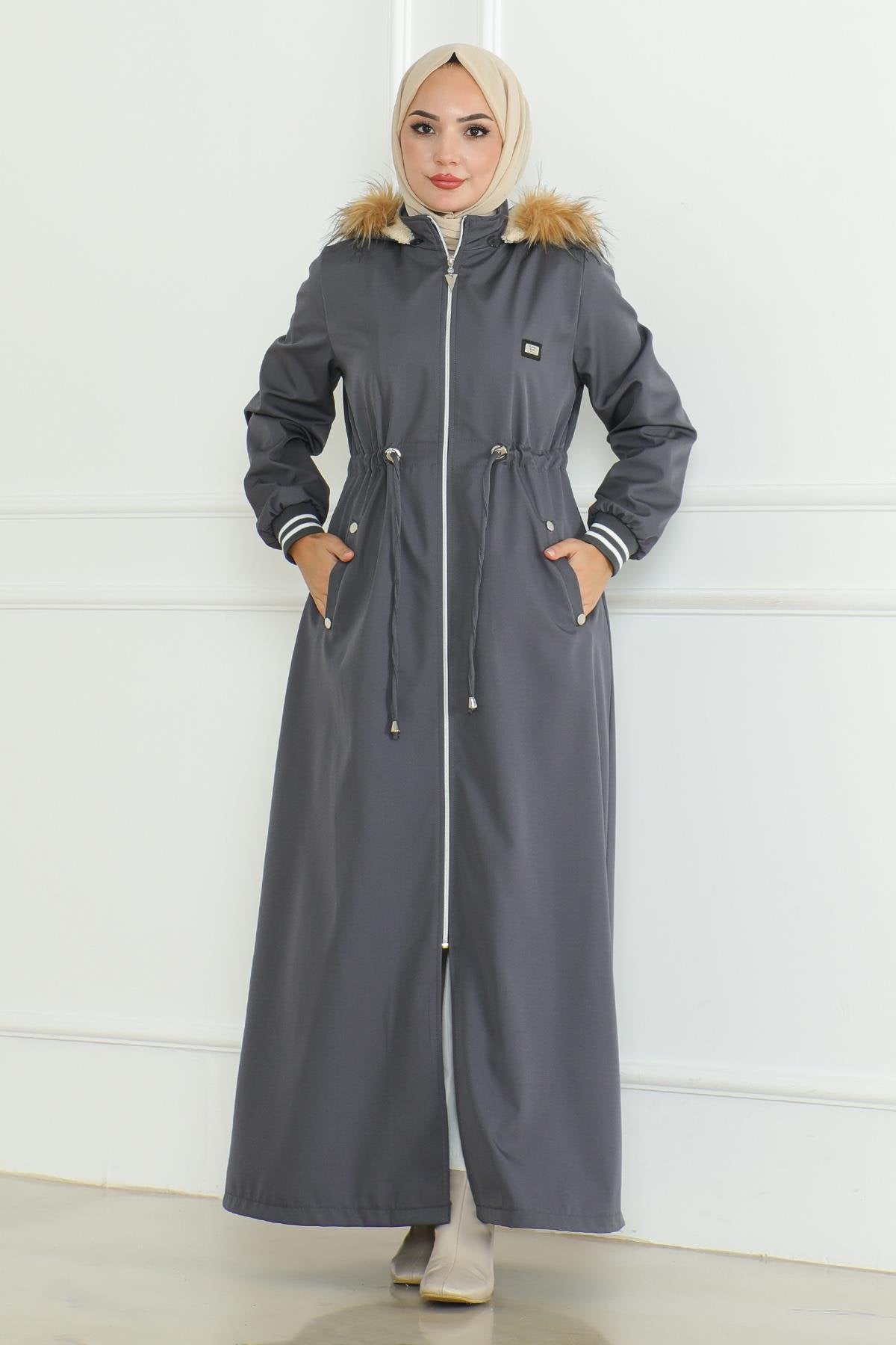 Taba Gerippte Jacke mit Schnürdetail - 19215