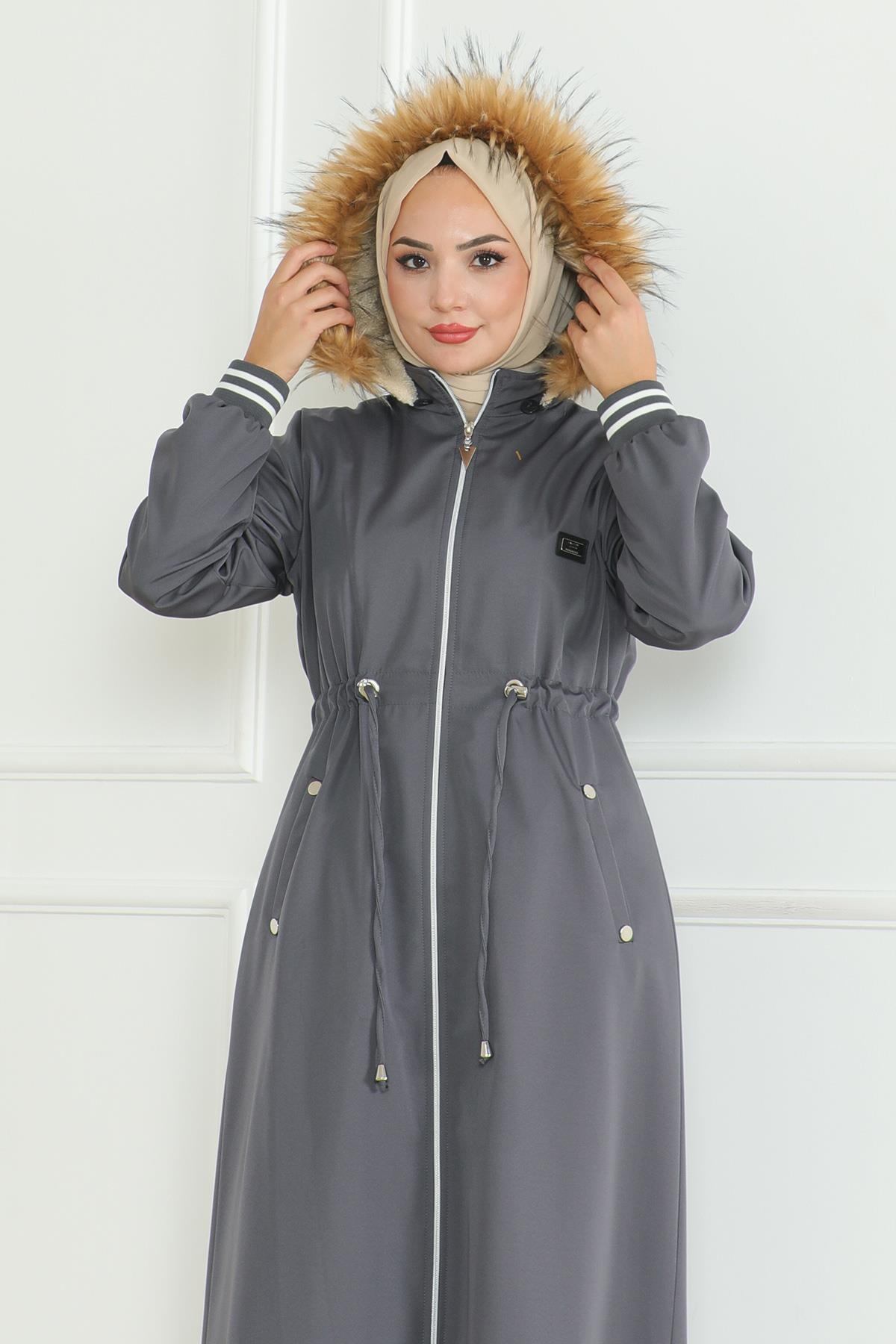 Taba Gerippte Jacke mit Schnürdetail - 19215