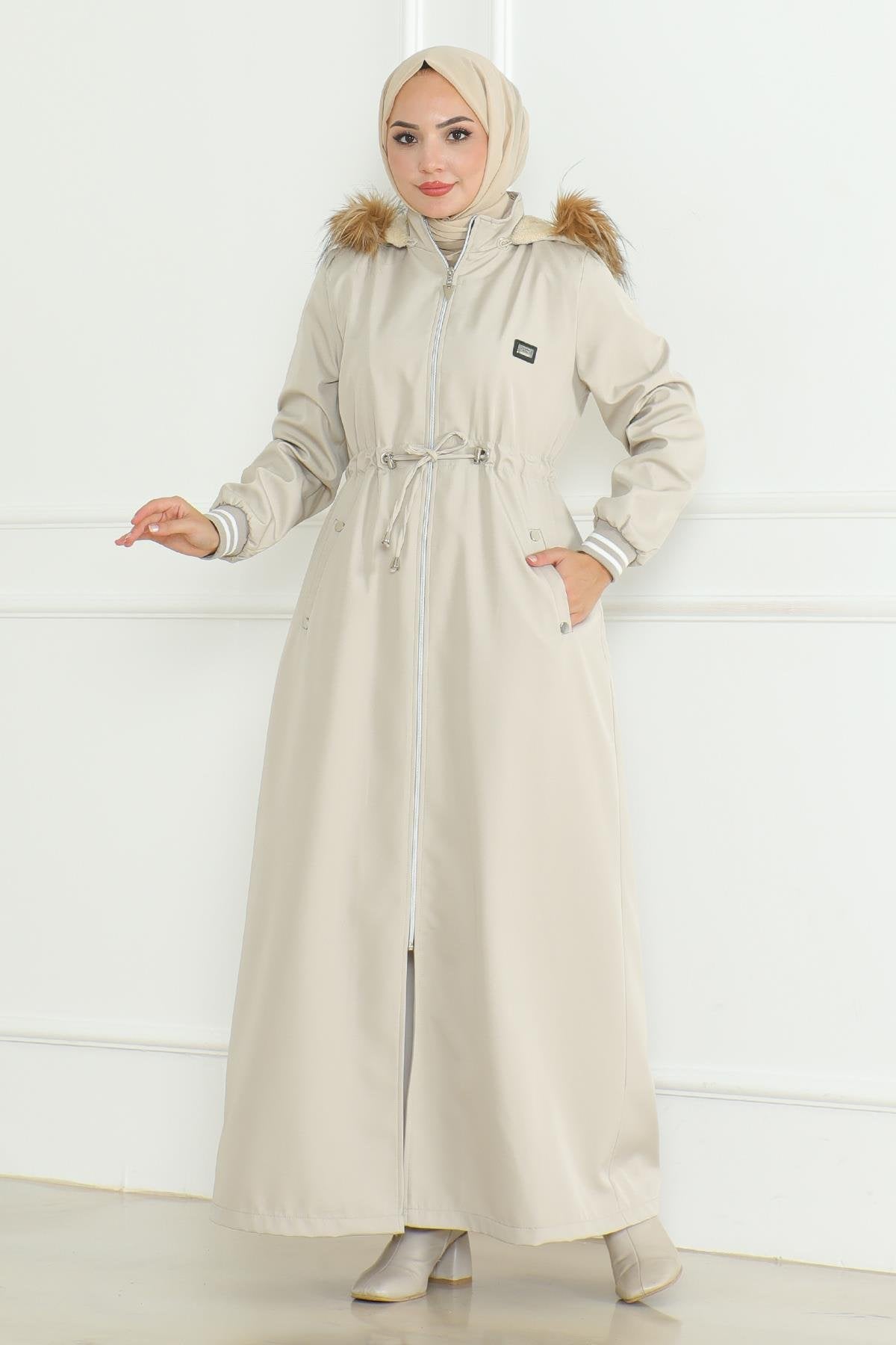 Taba Gerippte Jacke mit Schnürdetail - 19215