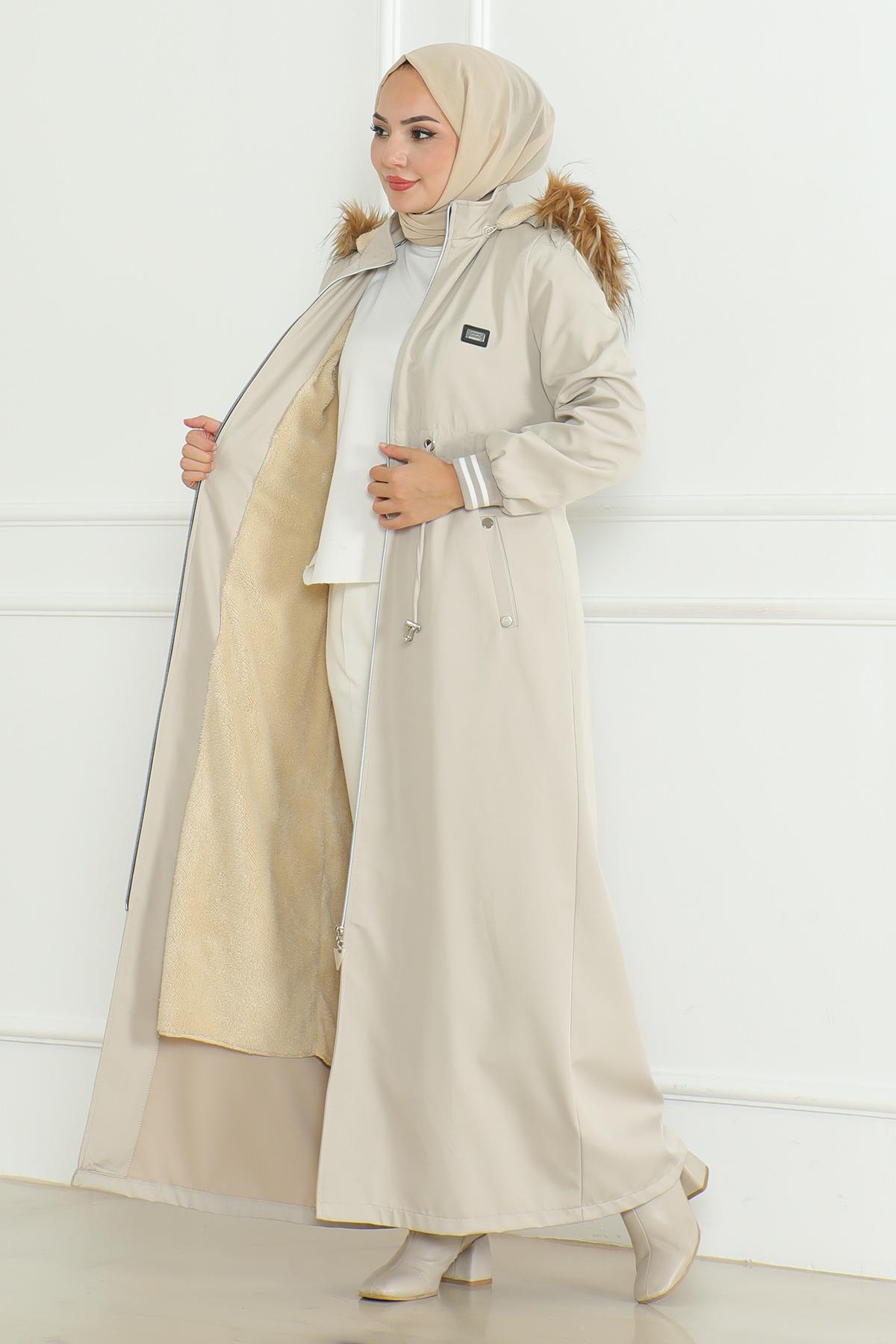 Taba Gerippte Jacke mit Schnürdetail - 19215