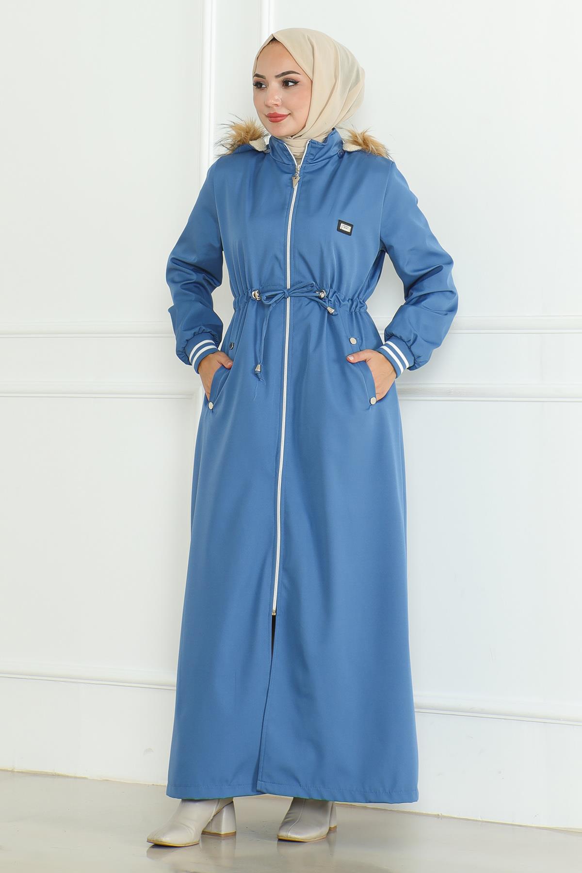 Taba Gerippte Jacke mit Schnürdetail - 19215
