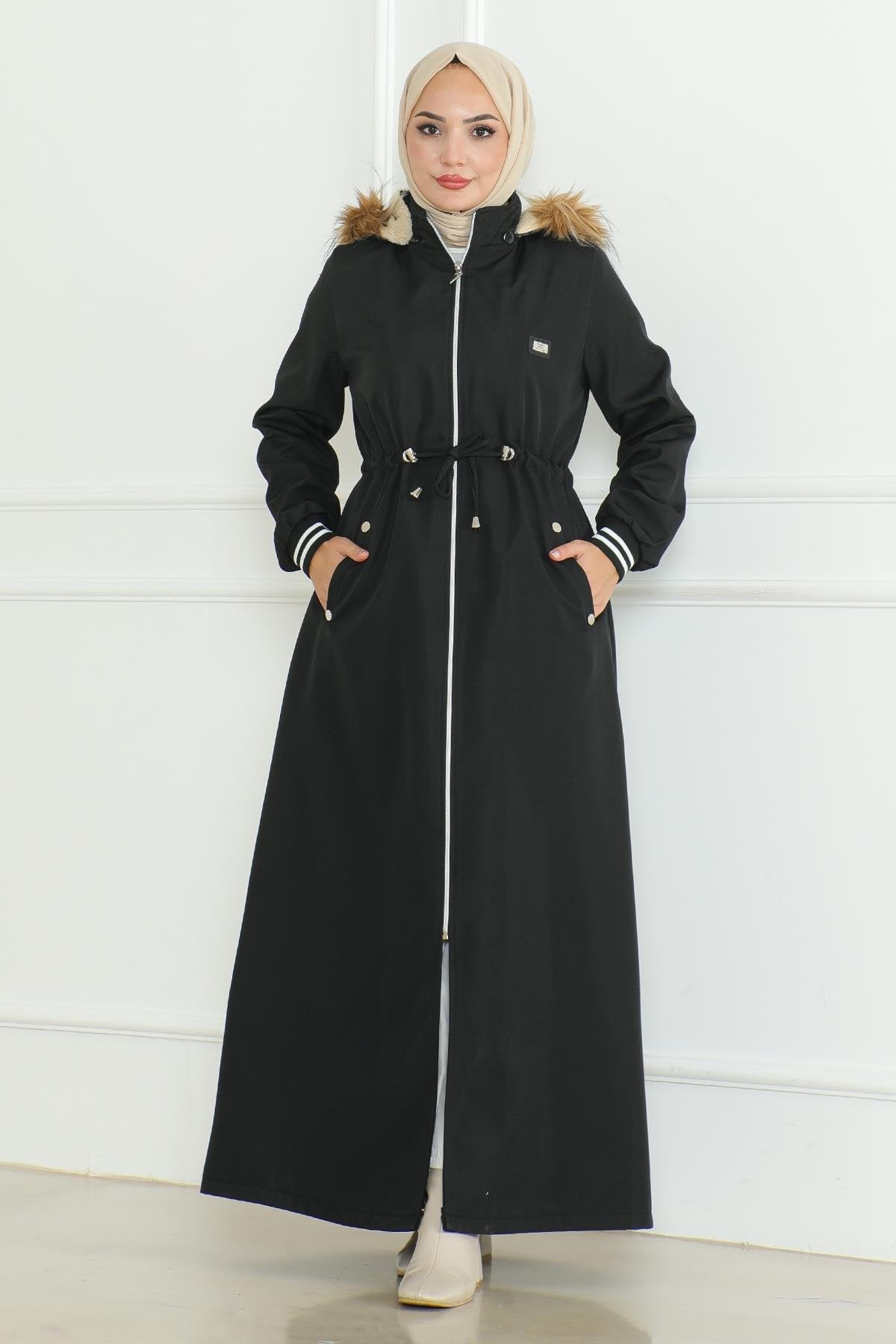Taba Gerippte Jacke mit Schnürdetail - 19215