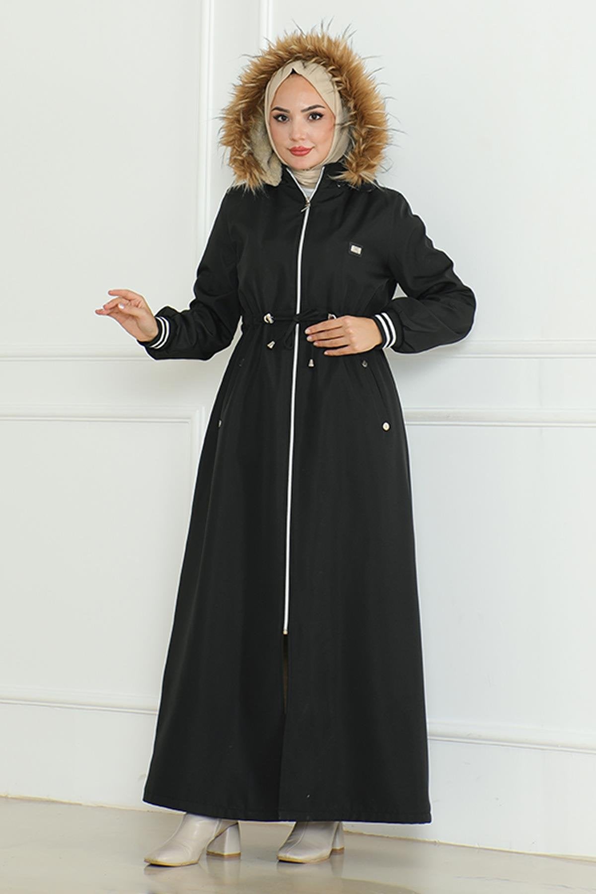 Taba Gerippte Jacke mit Schnürdetail - 19215