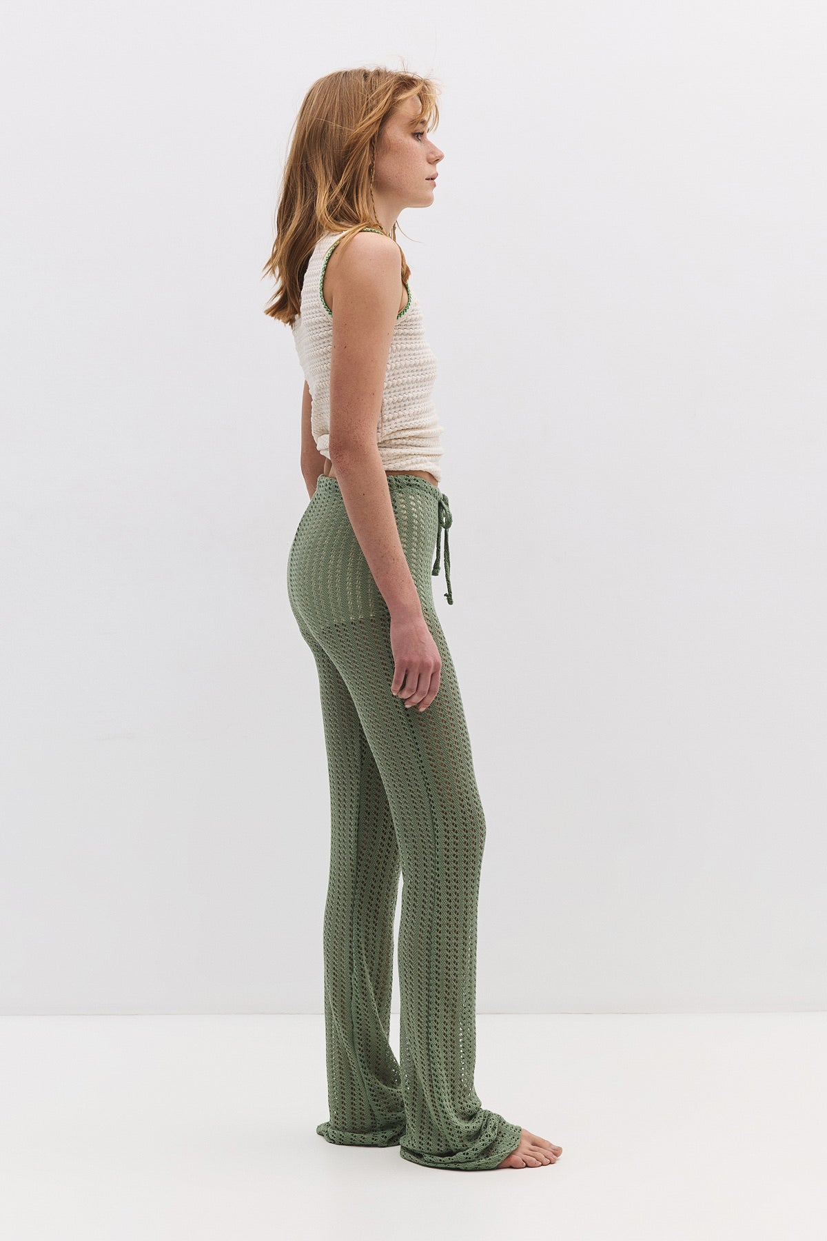 Netzhose mit gerafftem Bund