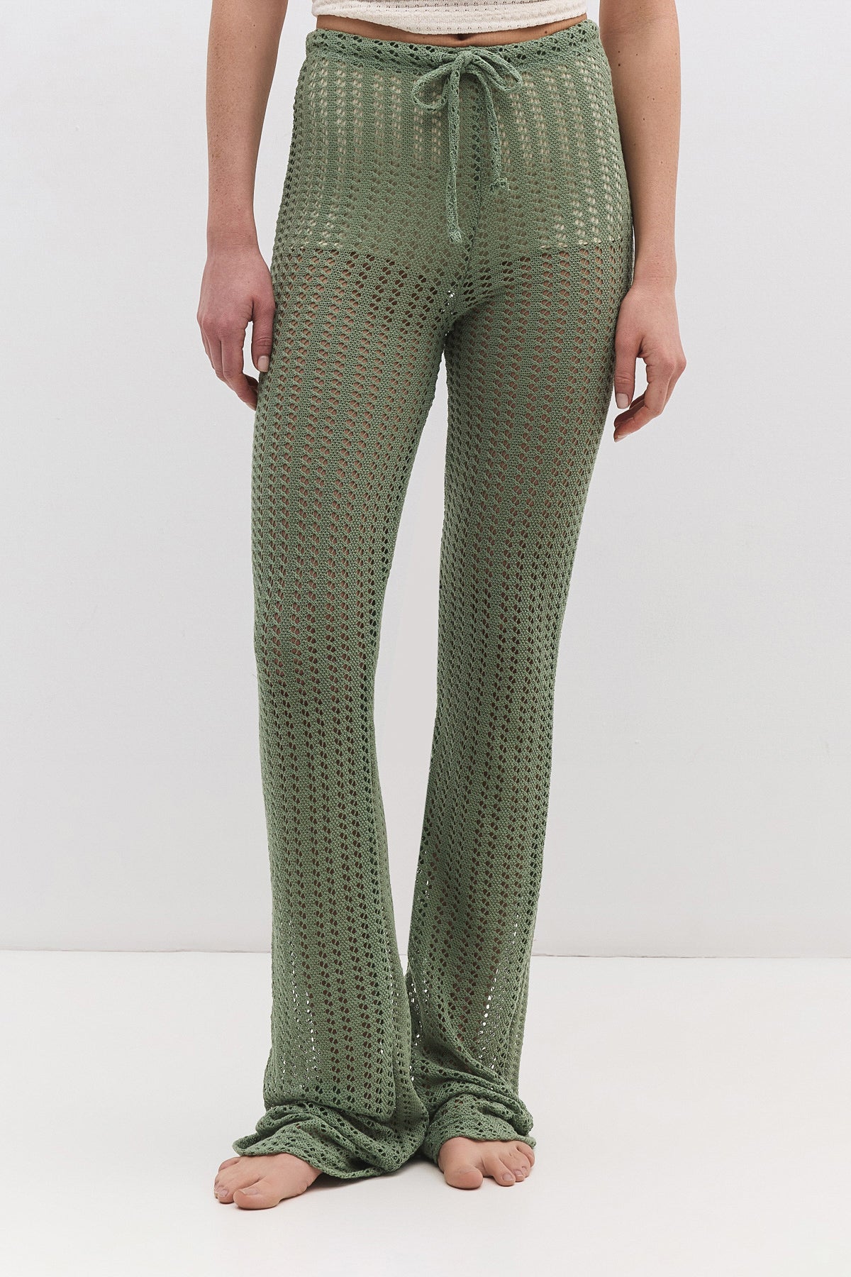 Netzhose mit gerafftem Bund