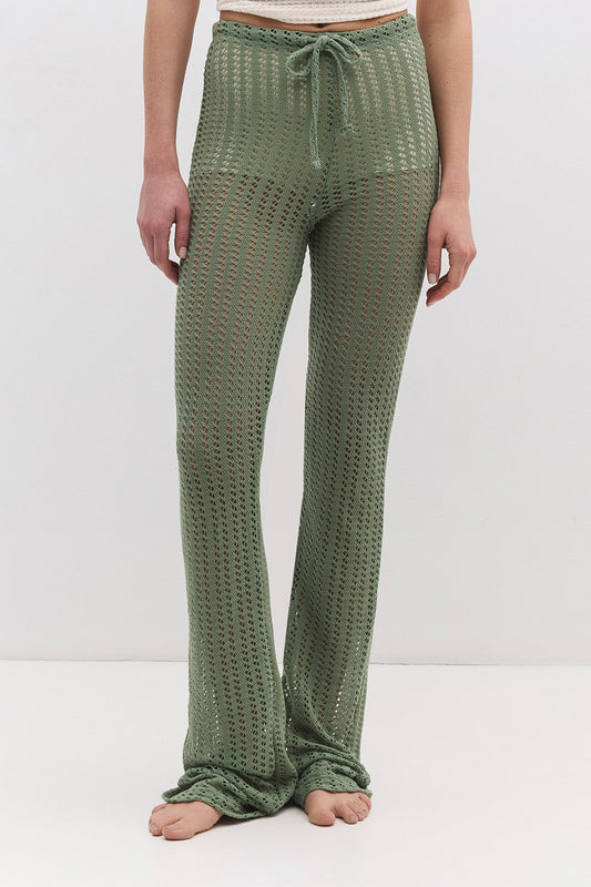 Netzhose mit gerafftem Bund