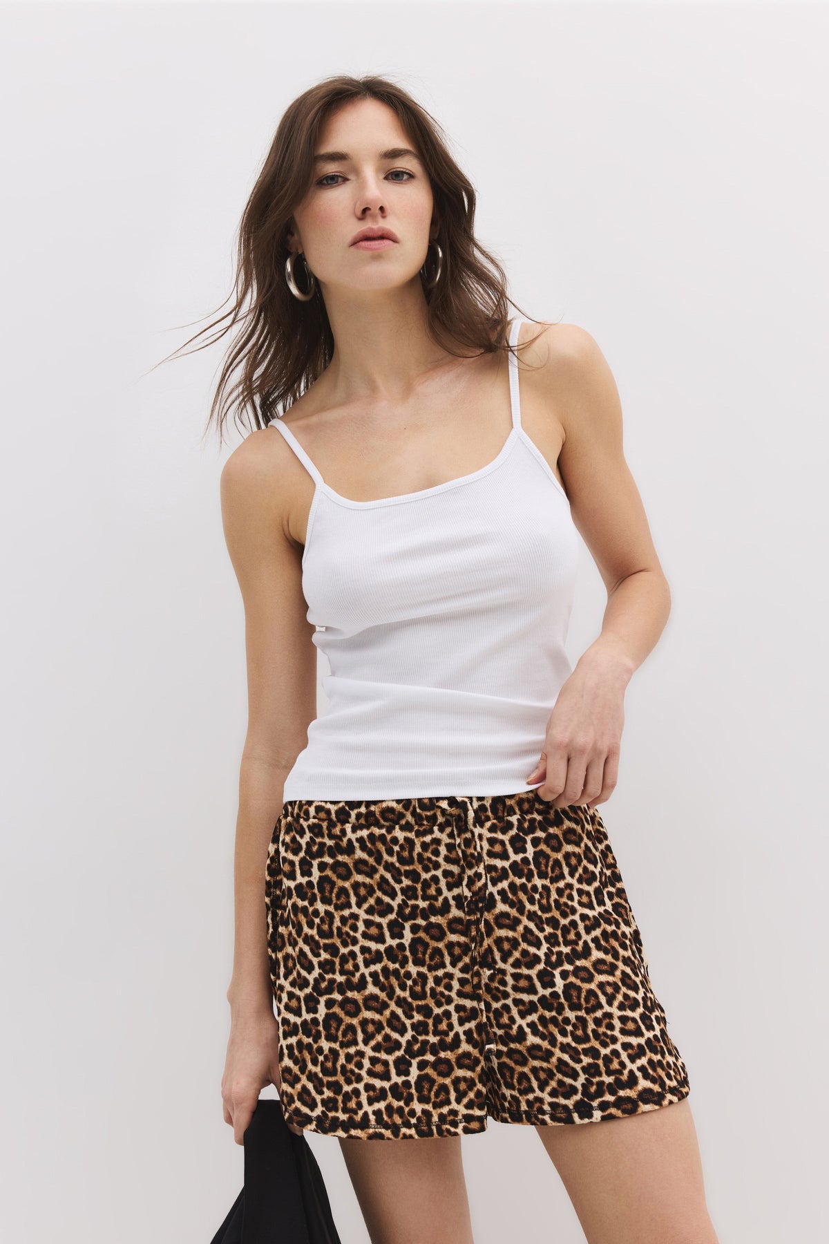 Mini-Shorts mit Leopardenmuster und gerafftem Bund