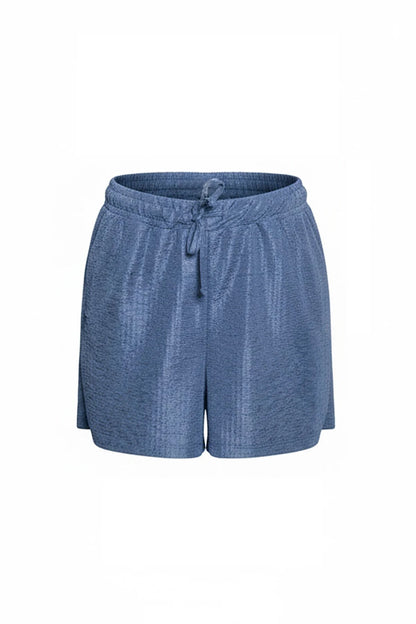 Elastische Taillenkurzshorts mit Bindegürtel