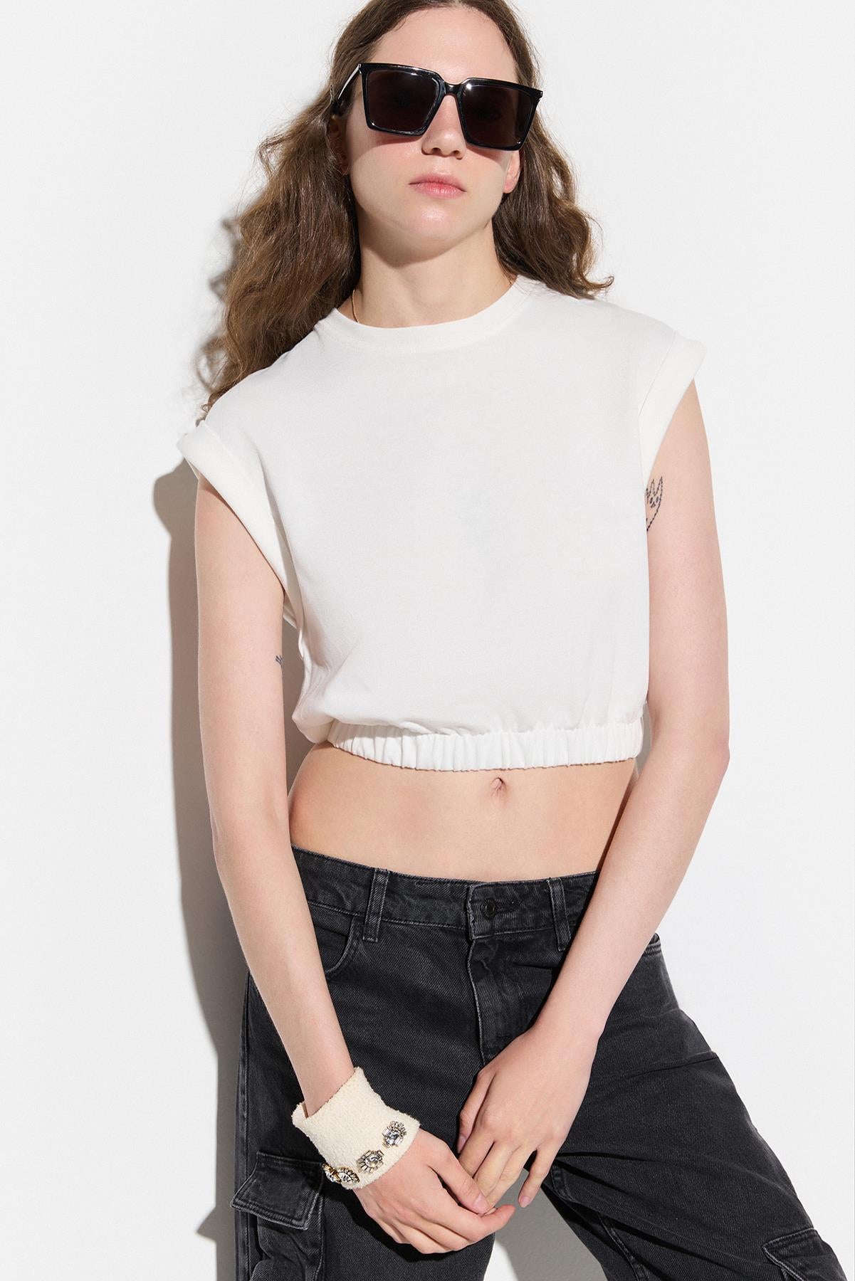Bluse mit elastischem Bund