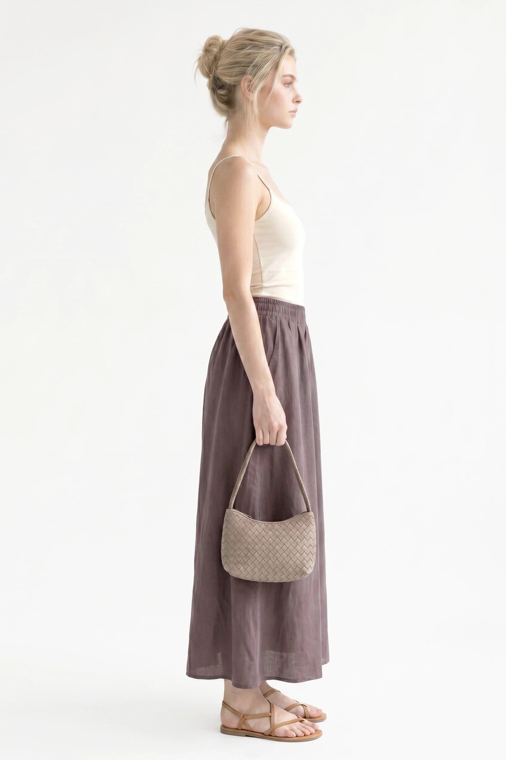Elastischer Taillenrock mit Taschen