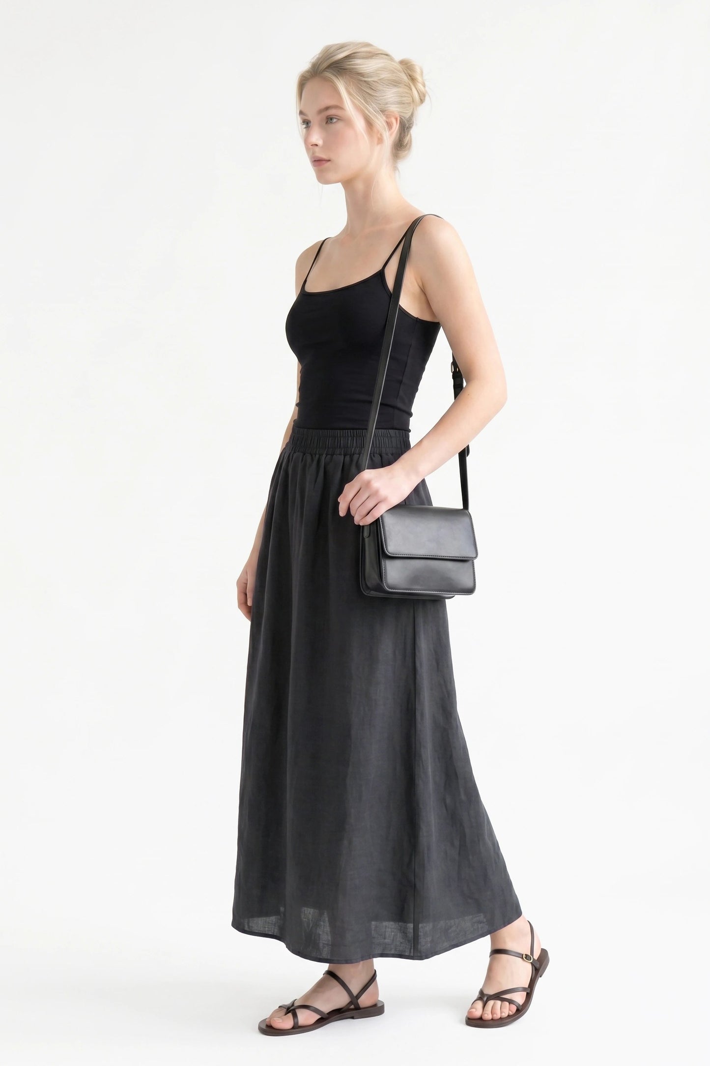 Elastischer Taillenrock mit Taschen