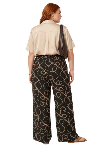Bedruckte Viskosehose mit Taschen