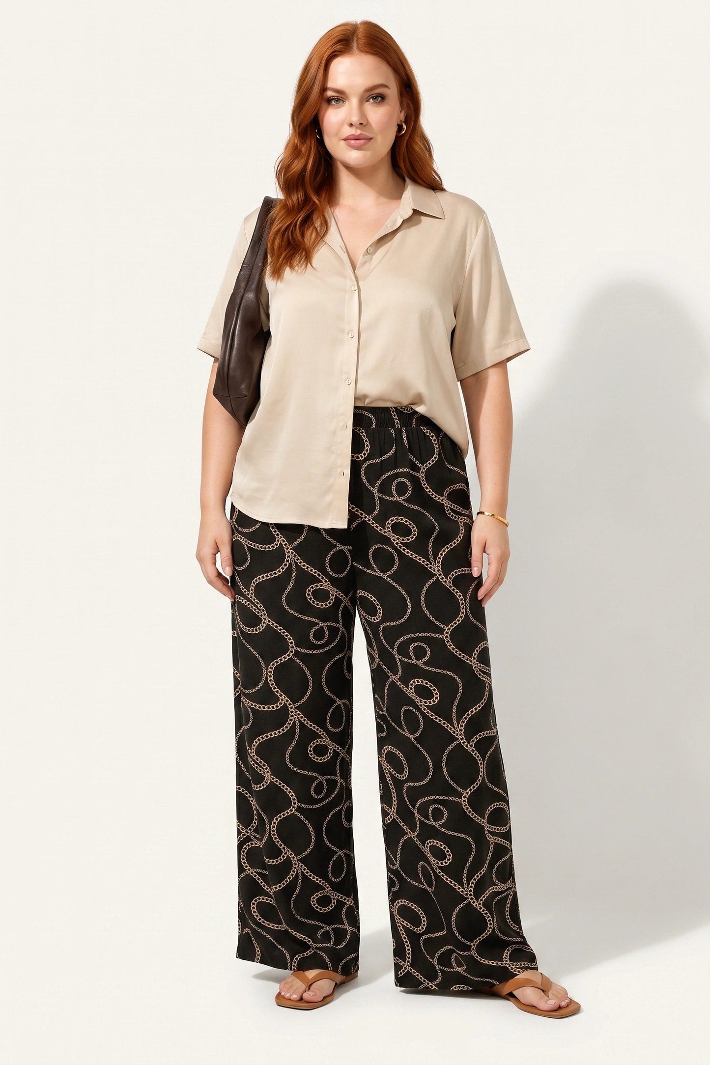 Bedruckte Viskosehose mit Taschen
