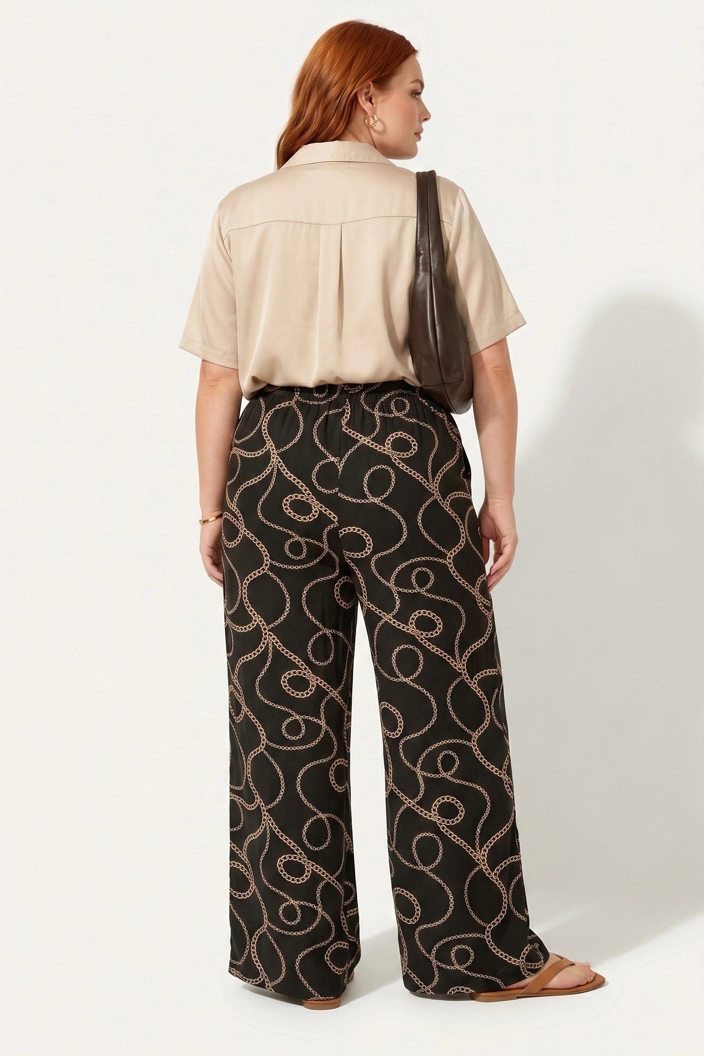 Bedruckte Viskosehose mit Taschen