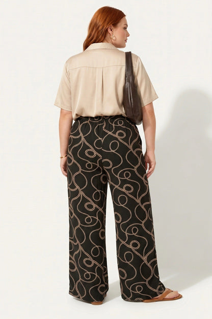 Bedruckte Viskosehose mit Taschen