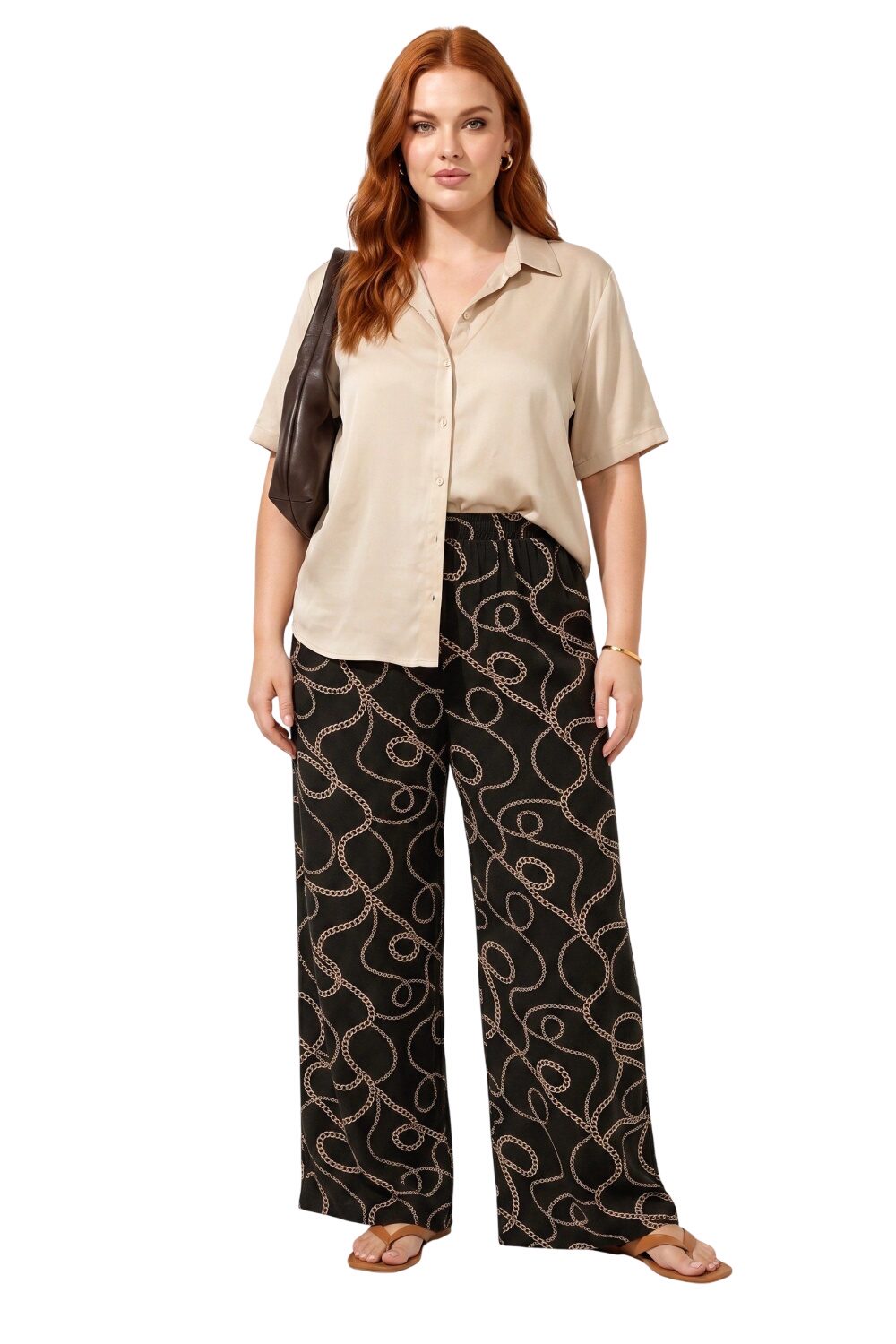 Bedruckte Viskosehose mit Taschen