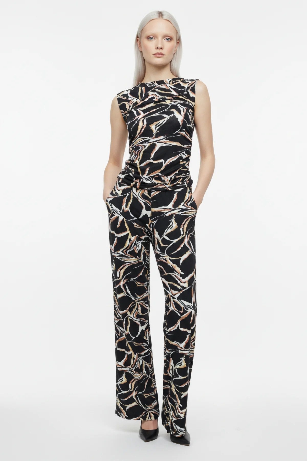 Elastische Weite Hosen mit Bund