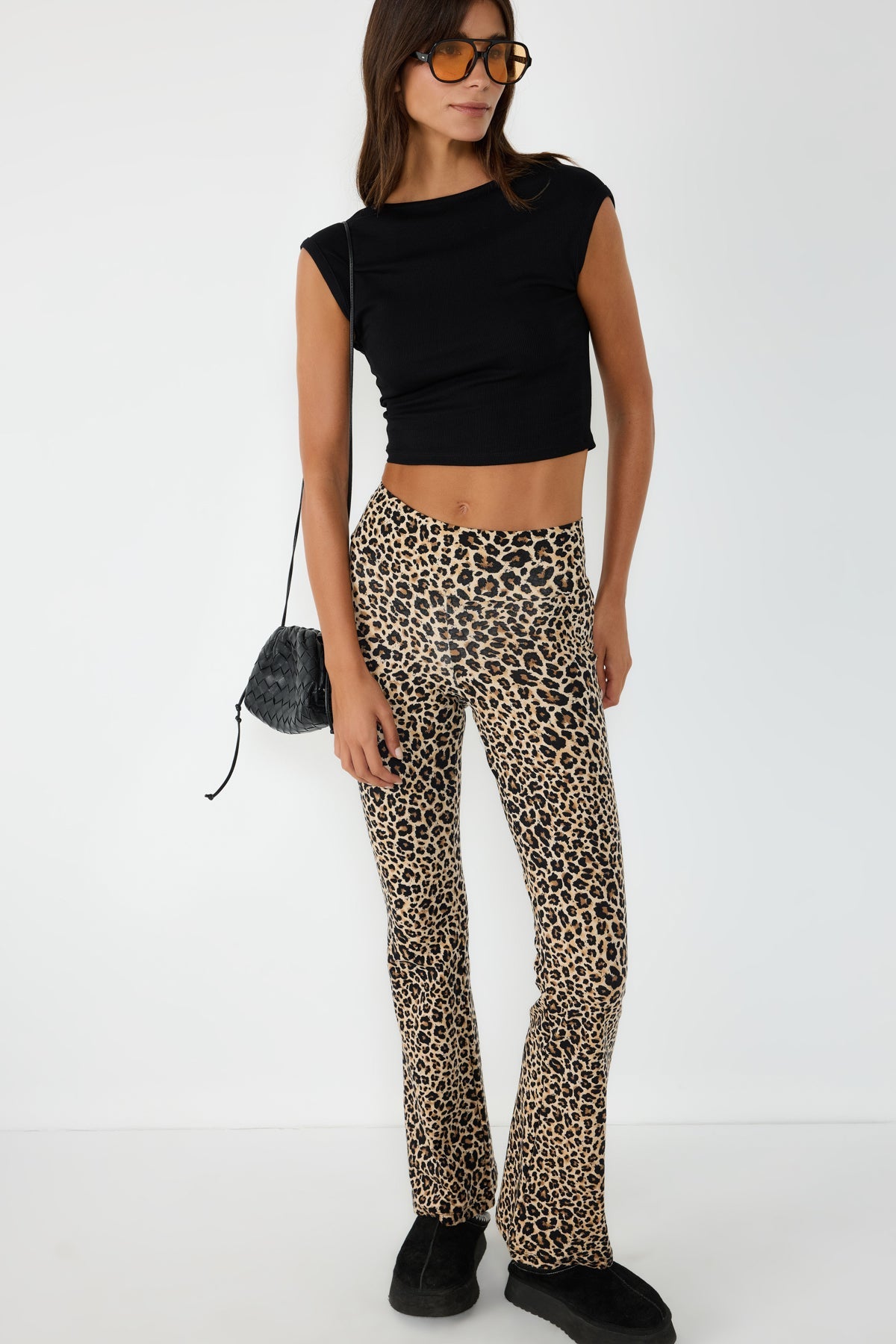 Leopardenmuster-Hose mit elastischem Bund