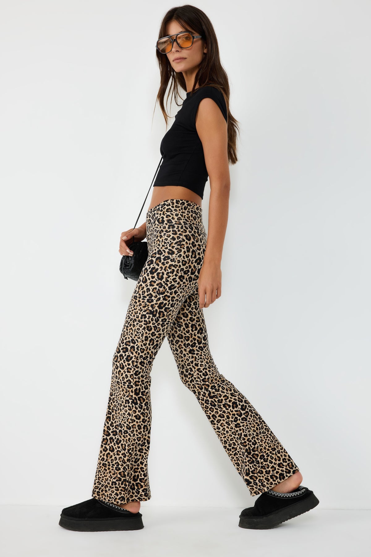 Leopardenmuster-Hose mit elastischem Bund