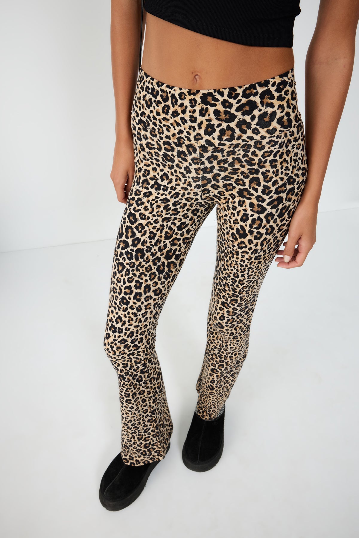 Leopardenmuster-Hose mit elastischem Bund