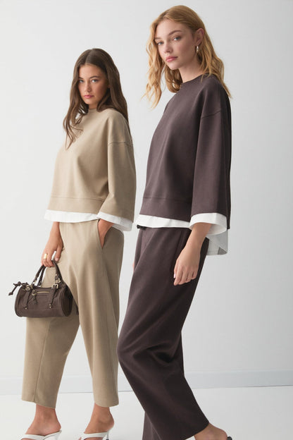 BENGONIA Damen Strick Oversize Set