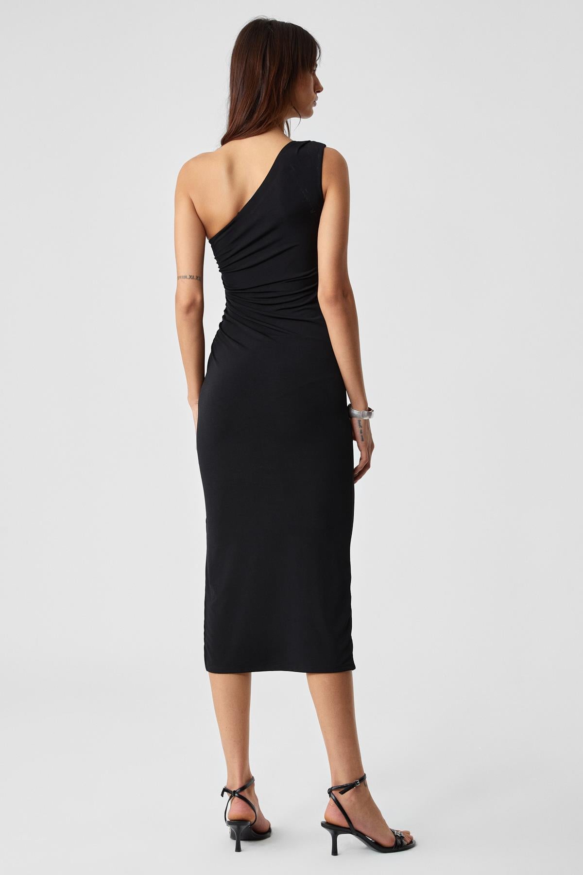 Damen Asymmetrisches Kleid ärmellos