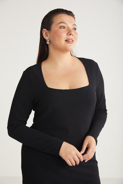 BESSIEBB Große Größen Strickkleid